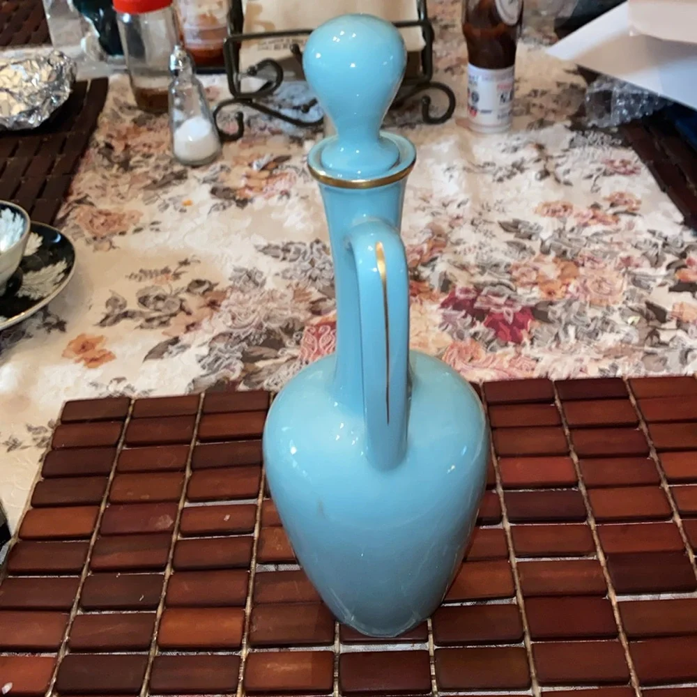 Vintage Porcelain Vase Gold Wheat Motif Made in USA - Picture 3 of 5